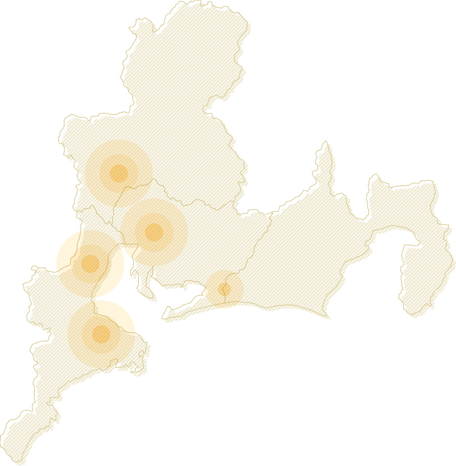 東海三県の地図とグループ会社の位置を示すイメージ画像